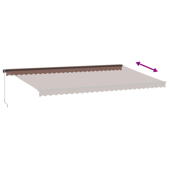 Copertină Retractabilă Manuală Maro 600x300 cm | Livrare Gratuită