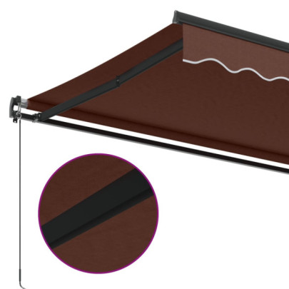 Copertină Retractabilă Manuală Maro 600x300 cm | Livrare Gratuită