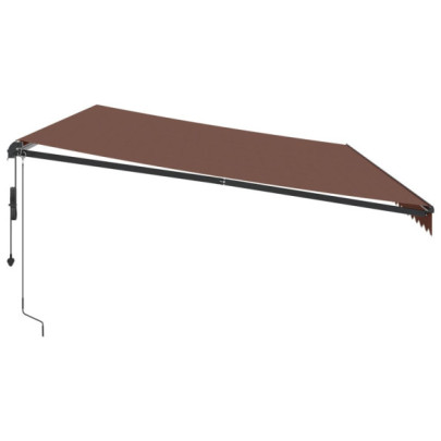 Copertină Retractabilă Automată cu LED-uri - Maro 600x300 cm