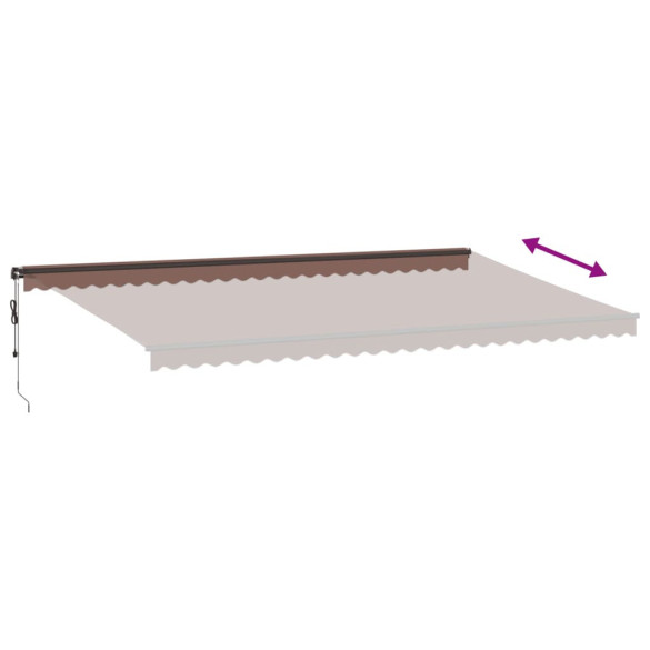 Copertină Retractabilă Automată cu LED-uri - Maro 600x300 cm
