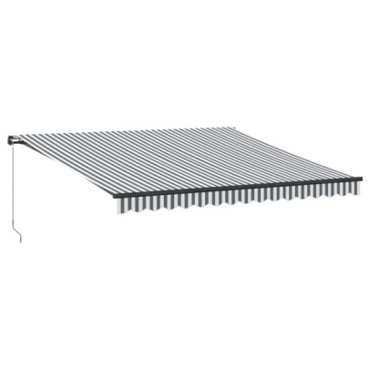 Copertină retractabilă manual 4x3m - Antracit/Alb - Livrare gratuită