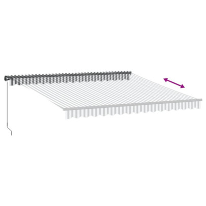 Copertină retractabilă manual cu LED 400x300cm - Antracit/Alb