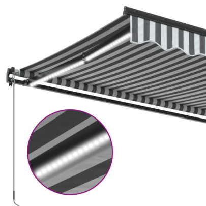Copertină retractabilă manual cu LED 400x300cm - Antracit/Alb