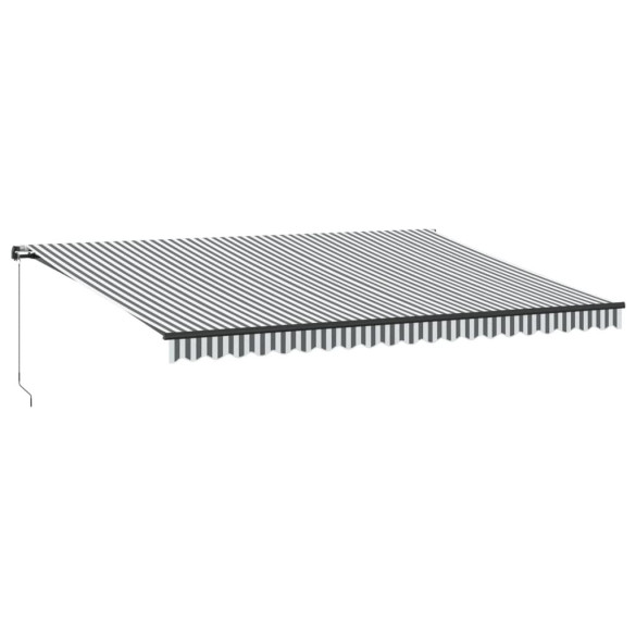 Copertină retractabilă manual 5x3m - Antracit/Alb - Livrare gratuită