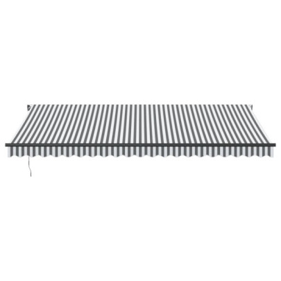 Copertină retractabilă manual 5x3m - Antracit/Alb - Livrare gratuită