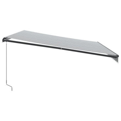Copertină retractabilă manual 5x3m - Antracit/Alb - Livrare gratuită
