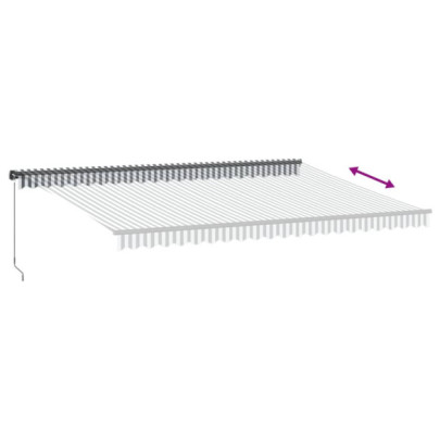Copertină retractabilă manual 5x3m - Antracit/Alb - Livrare gratuită