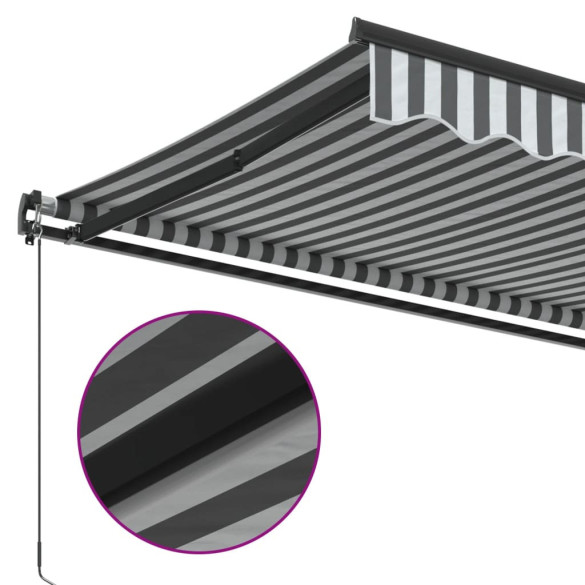 Copertină retractabilă manual 5x3m - Antracit/Alb - Livrare gratuită