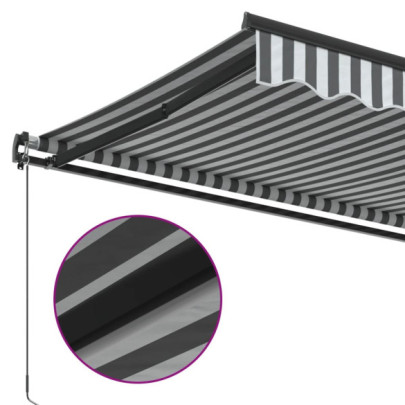 Copertină retractabilă manual 5x3m - Antracit/Alb - Livrare gratuită
