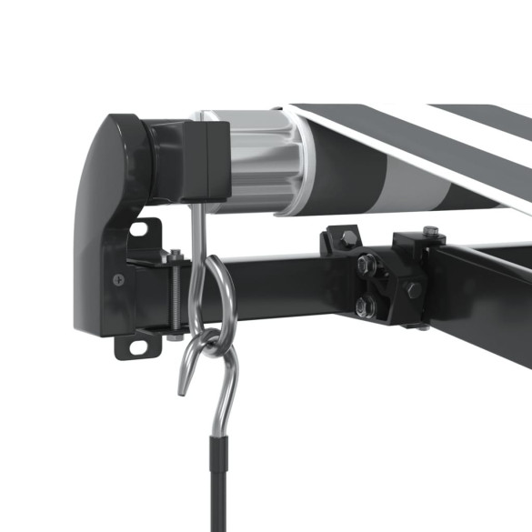Copertină retractabilă manual 5x3m - Antracit/Alb - Livrare gratuită