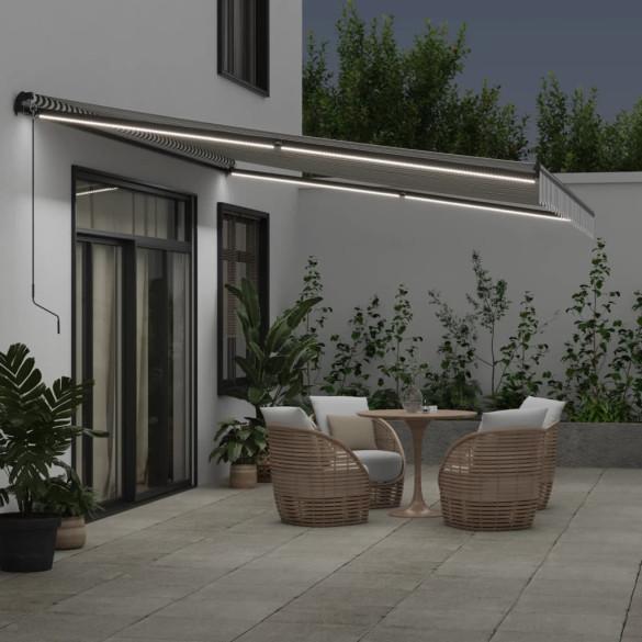 Copertină Retractabilă Manuală cu LED - 500x300 cm