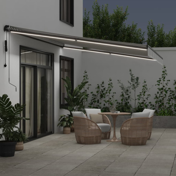 Copertină automată cu LED și senzor vânt - 500x300 cm