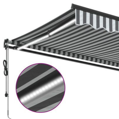 Copertină automată cu LED și senzor vânt - 500x300 cm