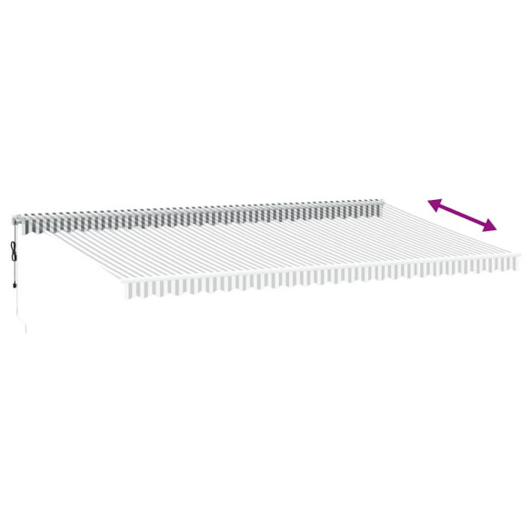 Copertină Retractabilă Automată 6x3m - Antracit/Alb - Livrare Gratuită