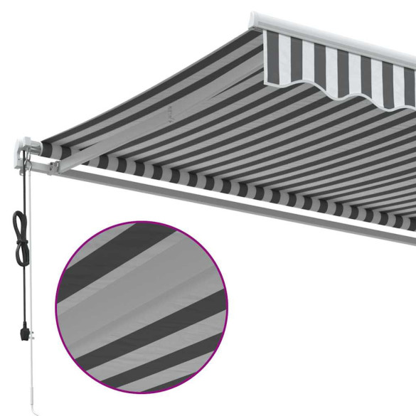 Copertină Retractabilă Automată 6x3m - Antracit/Alb - Livrare Gratuită