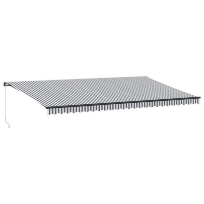 Copertină retractabilă manual - antracit/alb - 600x300 cm