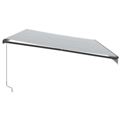 Copertină retractabilă manual - antracit/alb - 600x300 cm
