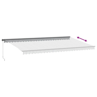 Copertină retractabilă manual - antracit/alb - 600x300 cm