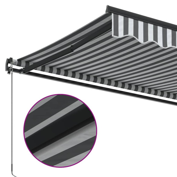 Copertină retractabilă manual - antracit/alb - 600x300 cm