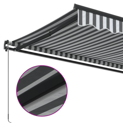Copertină retractabilă manual - antracit/alb - 600x300 cm