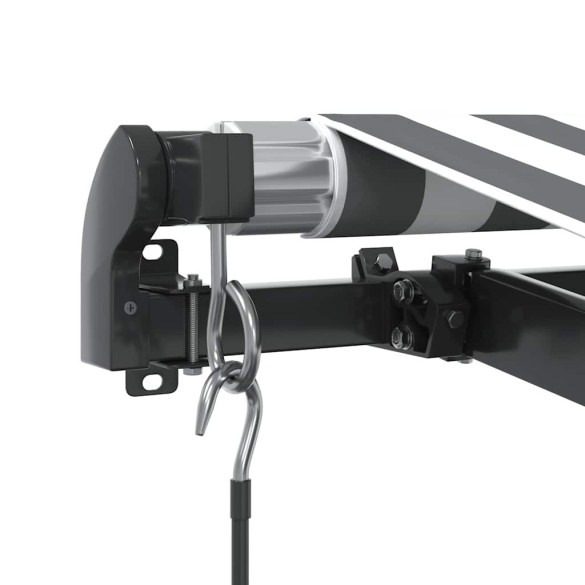 Copertină retractabilă manual - antracit/alb - 600x300 cm