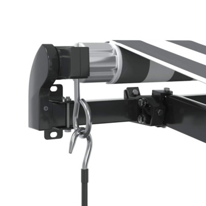 Copertină retractabilă manual - antracit/alb - 600x300 cm