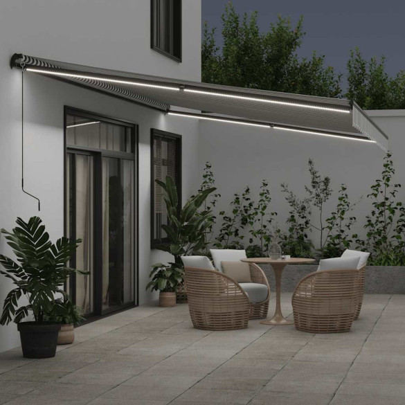 Copertină Retractabilă Manuală cu LED - 600x300 cm