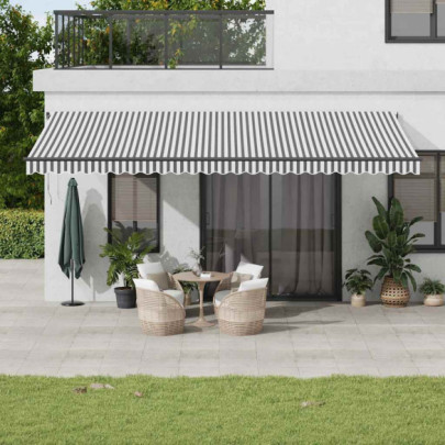 Copertină Automată Retractabilă 6x3m - Antracit/Alb | Livrare Gratuită