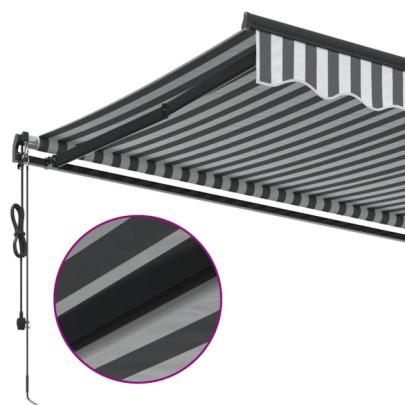 Copertină Automată Retractabilă 6x3m - Antracit/Alb | Livrare Gratuită