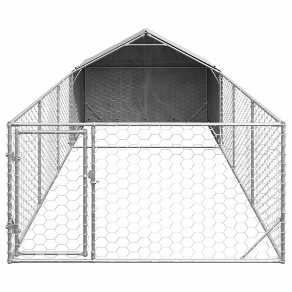 Canisă Câini Exterior 7x2x1.5m cu Acoperiș și Alergare