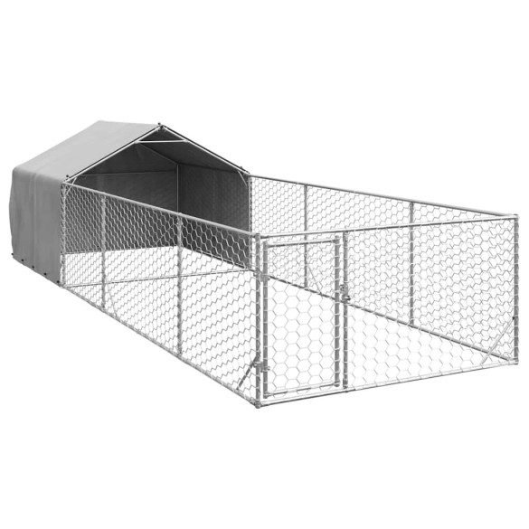 Canisă Exterior Câini 6x2x1,5 m - Oțel Galvanizat Rezistent