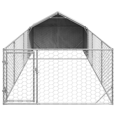 Canisă Exterior Câini 6x2x1,5 m - Oțel Galvanizat Rezistent