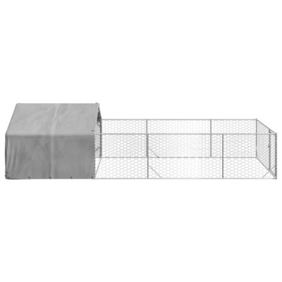 Canisă Exterior Câini 6x2x1,5 m - Oțel Galvanizat Rezistent