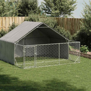 Canisă Câini Exterior 3x3x1.9m Oțel Galvanizat - Livrare Gratuită