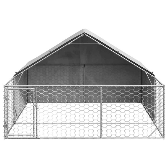 Canisă Câini Exterior 3x3x1.9m Oțel Galvanizat - Livrare Gratuită