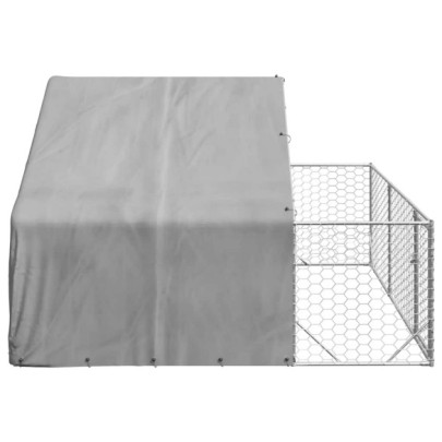 Canisă Câini Exterior 3x3x1.9m Oțel Galvanizat - Livrare Gratuită