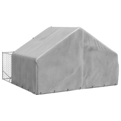 Canisă Câini Exterior 3x3x1.9m Oțel Galvanizat - Livrare Gratuită