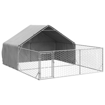 Canisa Câini Exterior 4x3x1,9m - Oțel Galvanizat | Livrare Gratuită