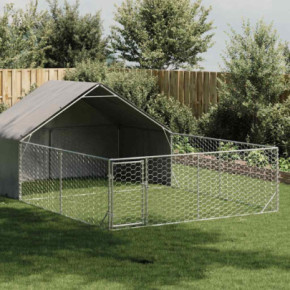 Canisă Exterior Câini 6x3x1.9m - Oțel Galvanizat, Livrare Gratuită