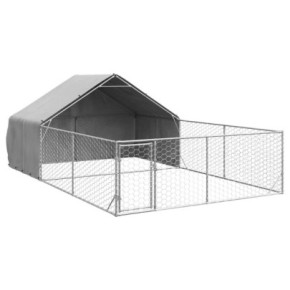 Canisă Exterior Câini 6x3x1.9m - Oțel Galvanizat, Livrare Gratuită 2