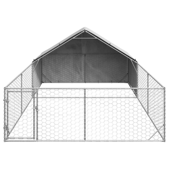 Canisă Exterior Câini 6x3x1.9m - Oțel Galvanizat, Livrare Gratuită