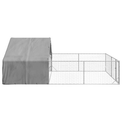 Canisă Exterior Câini 6x3x1.9m - Oțel Galvanizat, Livrare Gratuită