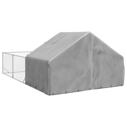 Canisă Exterior Câini 6x3x1.9m - Oțel Galvanizat, Livrare Gratuită