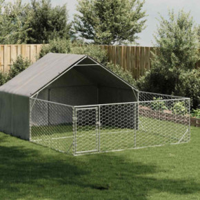 Canisă Câini Exterior 5x3x1,9 m Oțel Galvanizat - Livrare Gratuită