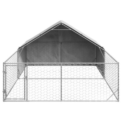 Canisă Câini Exterior 5x3x1,9 m Oțel Galvanizat - Livrare Gratuită