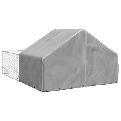 Canisă Câini Exterior 5x3x1,9 m Oțel Galvanizat - Livrare Gratuită