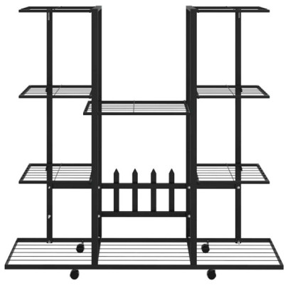 Suport Flori cu Roti Mobil - Fier Negru - Comanda Acum