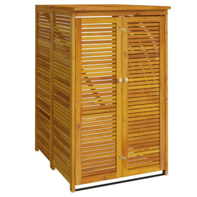 Magazie pubelă gunoi unică - 70x89x117 cm - lemn masiv de acacia