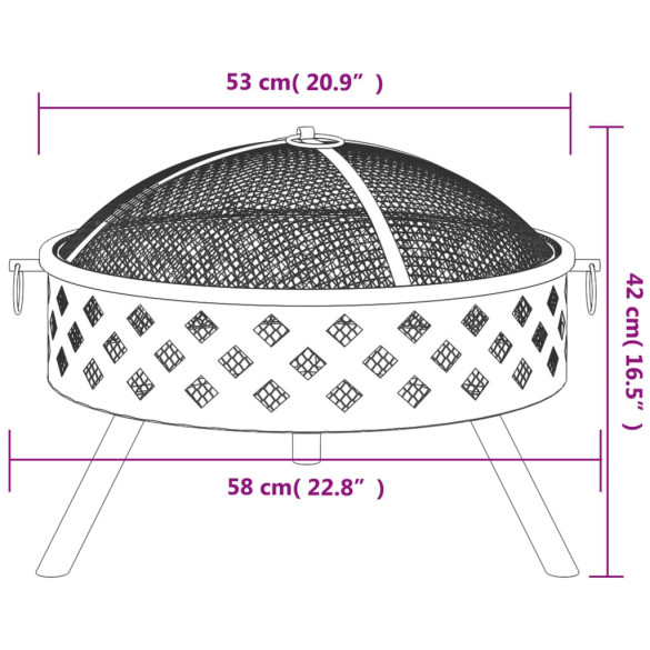 Vatră de Foc XXL, 58 cm, Oțel - Comandă cu Livrare Gratuită Vatră de Foc XXL, 58 cm, Oțel - Comandă cu Livrare Gratuită