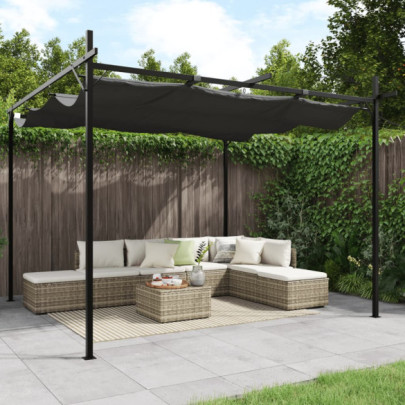 Pergola cu acoperiș retractabil - antracit - 295x292x230 cm